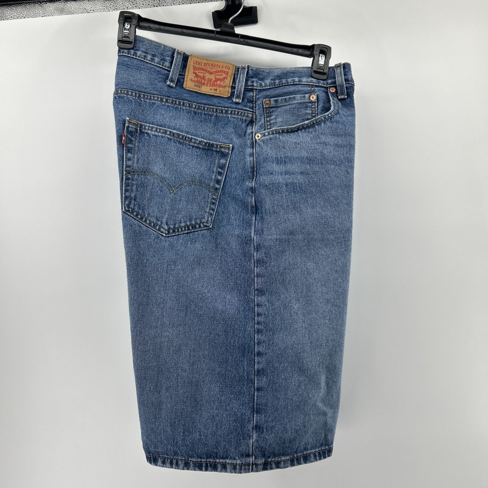 Levi's 569 Denim Shorts Men's 38 Blue Flat Front Loose Relaxed Fit Casual Cotton